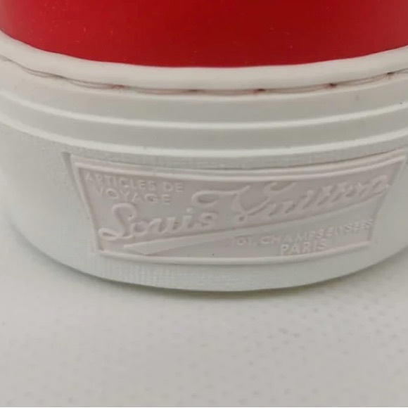 Louis Vuitton leather sneakers with red, blue, and white pattern. - Picture 5 of 14